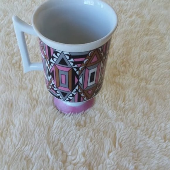 Pink Black White Abstract Coffee Mug Marked - Picture 3 of 5